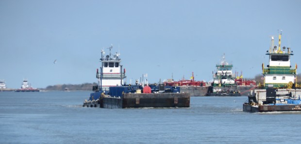 The constant stream of barges in the Intracoastal Waterway.